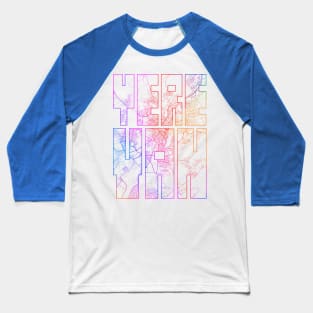 Yerevan, Armenia City Map Typography - Colorful Baseball T-Shirt